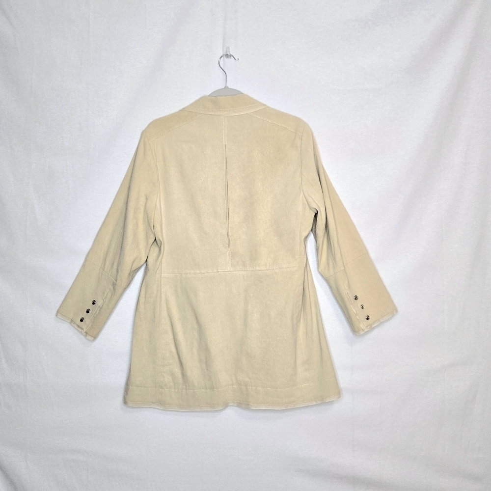 Per Se, by Carlisle Blazer/jacket. Khaki, Size 10. Linen - Picture 10 of 13